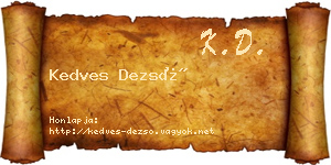 Kedves Dezső névjegykártya